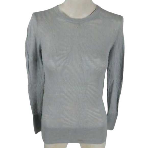 BANANA Republic Italian Yarn Grey Open Weave Lightweight Crewneck Sweater S - Picture 1 of 12